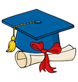 Graduate Blue Cap With Diploma Royalty Free Vector Image