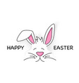 happy easter with cute white bunny vector image