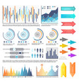 infographics with arrowheads charts information vector image