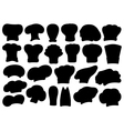 set of different chef hats vector image vector image