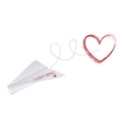 paper plane with heart vector image