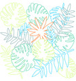 tile tropical pattern with exotic leaves vector image