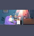 busy father freelancer working at home using vector image vector image