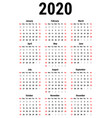 calendar for 2020 vector image