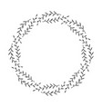 hand drawn floral wreath round frame with leaves vector image