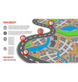 road map city street signs 3d path highway plan vector image