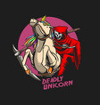 grim reaperunicorn with reaper v vector image