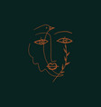 line art modern minimalist woman face design vector image vector image