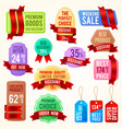 sale and discount price tags ribbon banners vector image vector image