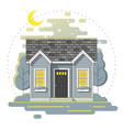 small house and landscape background vector image