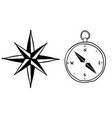 doodle compass with handdrawn style cartoon vector image