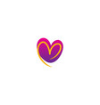 love heart valentine logo vector image
