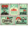 outdoor activities promotional set of posters vector image