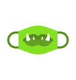 protective mask template with goblin green mouth vector image