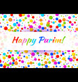 purim card carnival paper confetti background vector image
