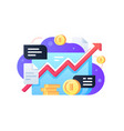 stock market with coins vector image vector image
