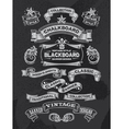 retro chalkboard banners and ribbon design vector image vector image