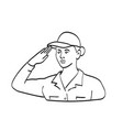 american female veteran soldier or military vector image vector image