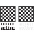 chess board and pieces vector image vector image