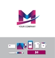 letter m purple logo vector image