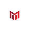 m initial company logo vector image
