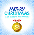 merry christmas and happy new year card ball toy vector image