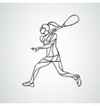 squash player female creative outline abstract vector image