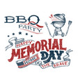 memorial day greeting card barbecue invitation vector image vector image