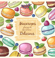 poster with colored of macaroons vector image
