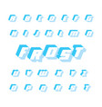blue frost font geometric alphabet 3d vector image