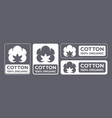 cotton 100 organic natural fabric logo vector image vector image