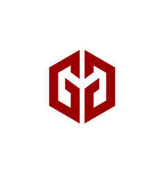 initial logo gg hexagonal vector image