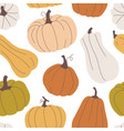 seamless pattern with pumpkins in pastel colors vector image vector image