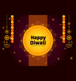 indian style happy diwali template with lantern vector image vector image