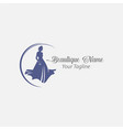 shop logo fashion woman black silhouette diva vector image
