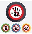 do not touch hand print sign icon stop symbol vector image vector image