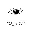 eyes and eyelashes icon with handdrawn doodle vector image
