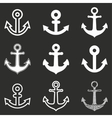 anchor icon set vector image vector image