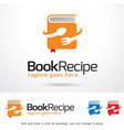 book recipe logo template vector image