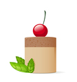 cake decorated with cherry and mint leaves vector image vector image