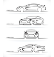 set of sports car silhouettes vector image vector image