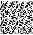 hand drawn black leaves seamless pattern vector image