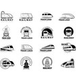 railway logo trains stylized symbols set vector image vector image