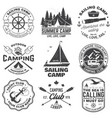 set summer camp and sailing badges vector image vector image
