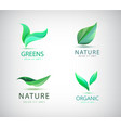 set of eco natural logos green leaves vector image