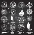 set sailing camp and yacht club badge vector image vector image