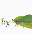 active people training outdoors vector image