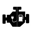 plug-in hybrid electric vehicle phev engine icon vector image