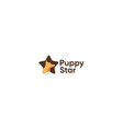 dog with star puppy logo design template vector image