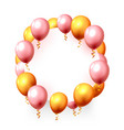 festive balloon in an empty frame color golden vector image vector image